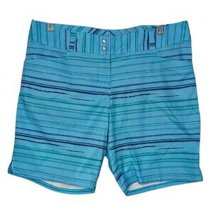 adidas Women's Blue Striped Bermuda Outdoor Shorts - SZ 8